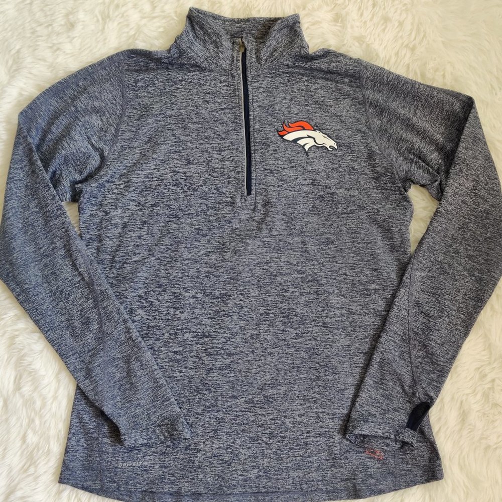Nike Dry Fit Athletic Jacket With Bronco Logo Soft Blue Size L